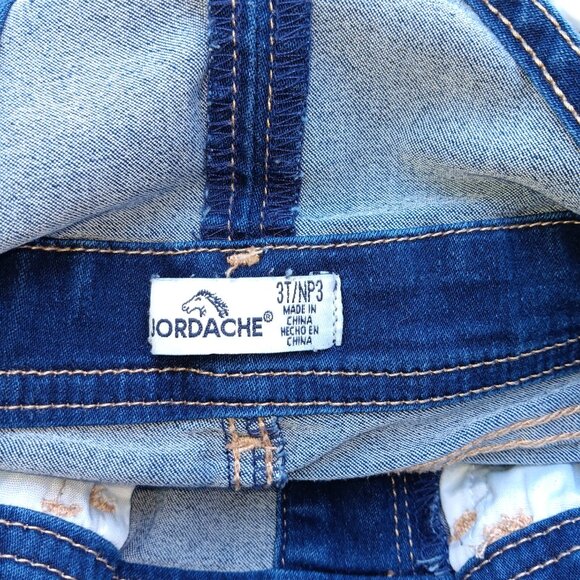 VTG Jordache Toddler Girl Shorts Overalls Size 3T Floral Embroidered Y2K Denim - Picture 5 of 5